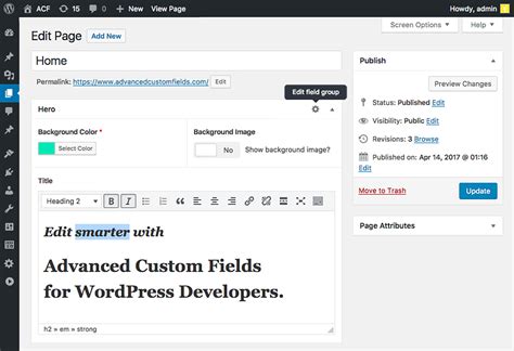 acf wordpress.